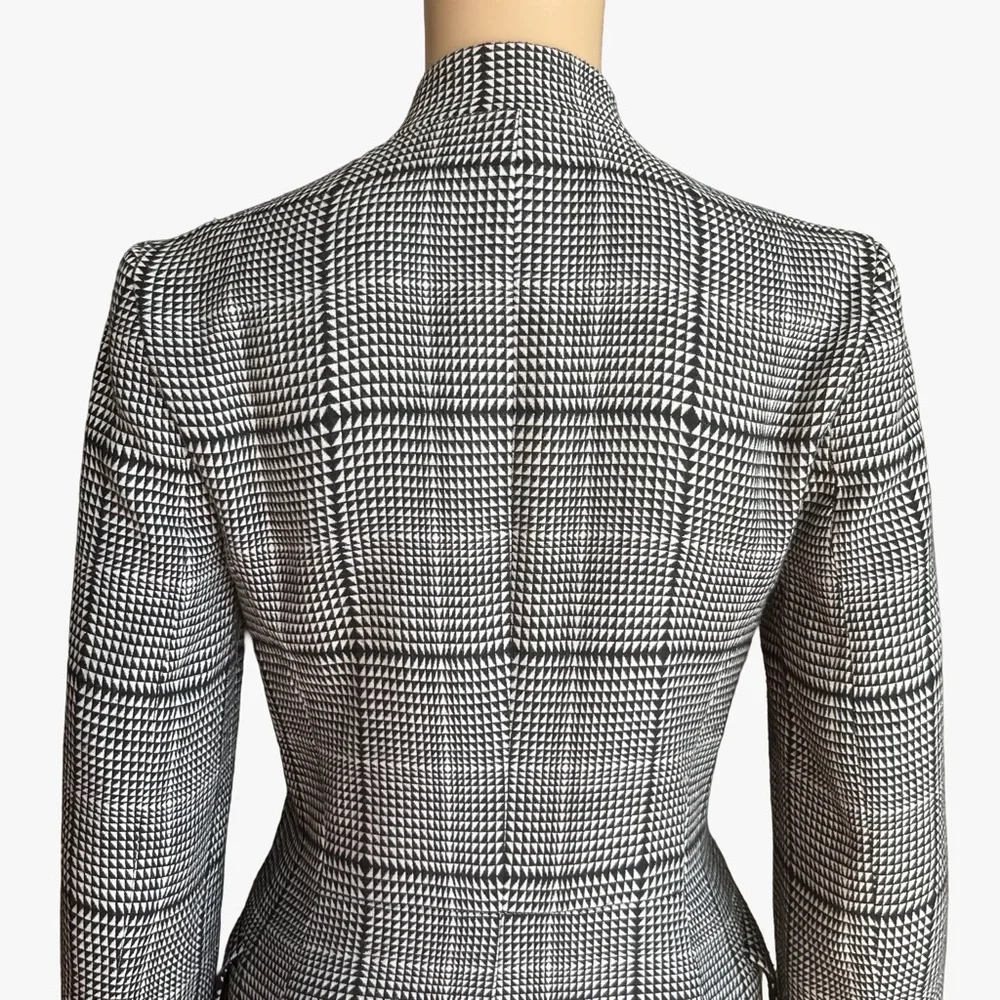 ZARA Made in Spain Wool-Blend Houndstooth Coat | Tailored Fit | Size S - Picture 7 of 10
